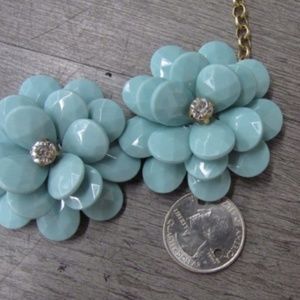 J. Crew Jewelry - J.Crew turquoise & rhinestone flower necklace J. Crew Jewelry - J.Crew turquoise & rhinestone flower necklace